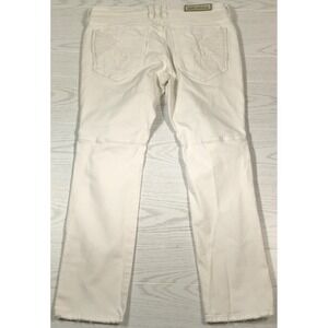 Rock Revival Moto Jeans Men 38x32 White Earle Distressed Grunge Biker Rocker